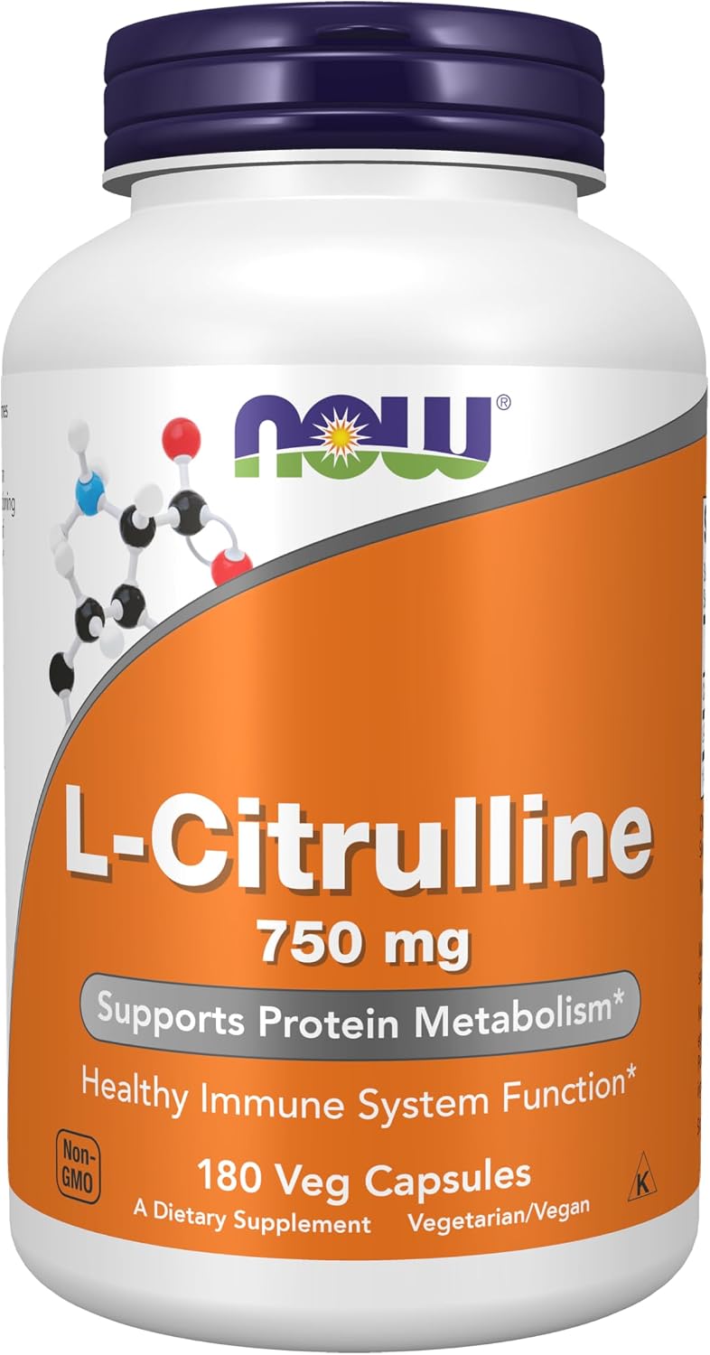 나우푸드 L-시트룰린 엘시트룰린 750mg 180 베지 캡슐 산화질소 혈류 펌핑 운동 퍼포먼스 아미노산 영양제