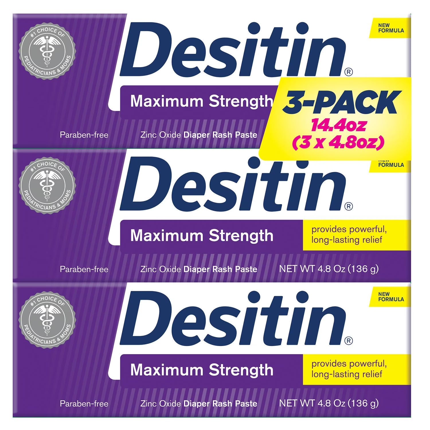 Desitin Maximum Strength Diaper Rash Paste 40% Zinc Oxide 4.8 oz 데시틴 기저귀 크림