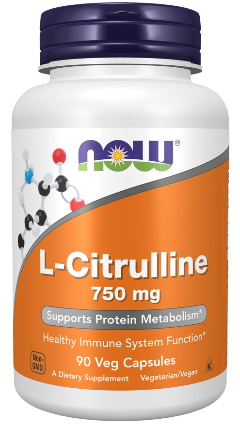 나우푸드 L-시트룰린 750mg 베지 캡슐 산화질소 혈류 단백질 대사 운동 퍼포먼스 아미노산 보충제 제품 이미지