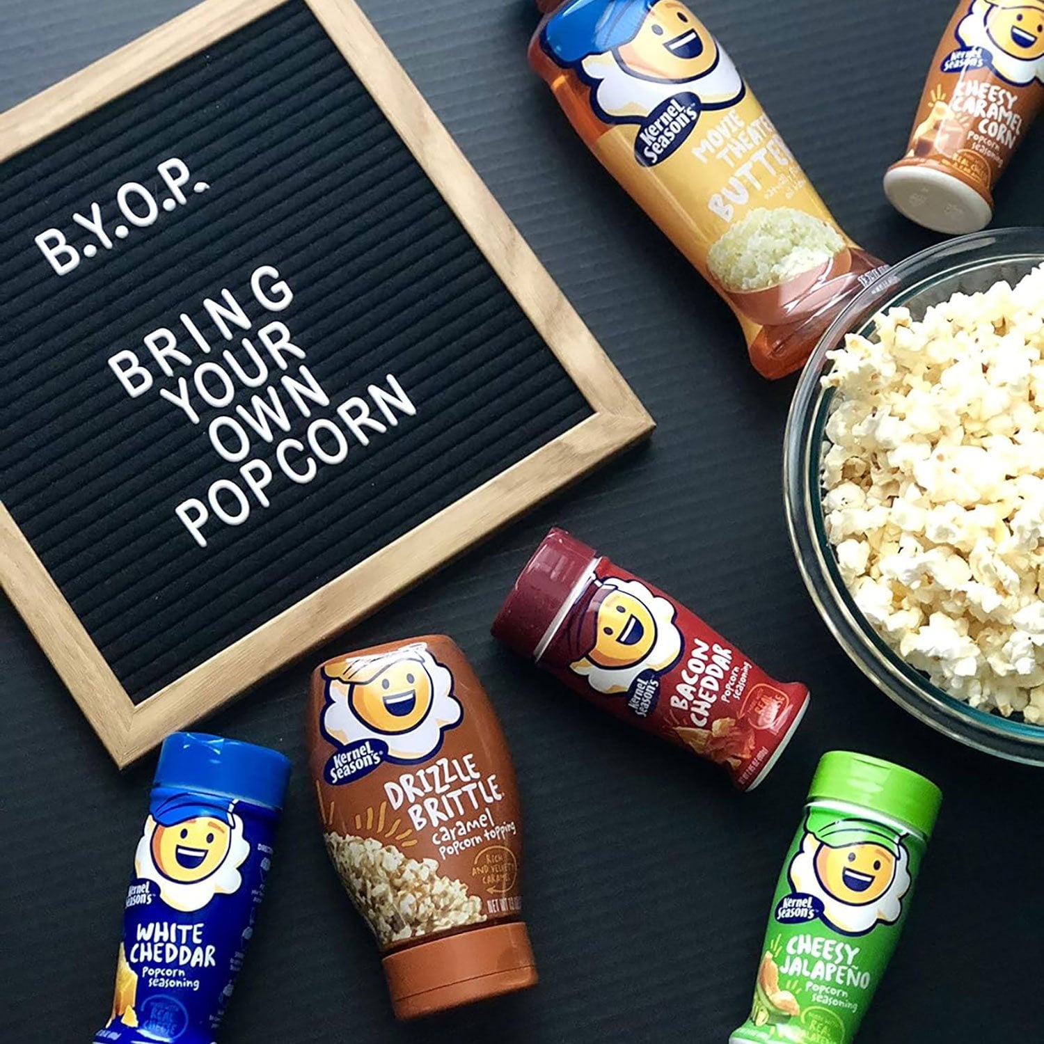 カーネルシーズンズ ムービーナイト ポップコーン シーズニング &amp; カーネル、バラエティパック、5 個入り。