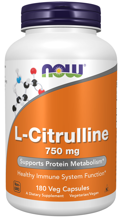 나우푸드 L-시트룰린 750mg 베지 캡슐 – 산화질소 · 혈류 · 단백질 대사 · 운동 퍼포먼스 지원