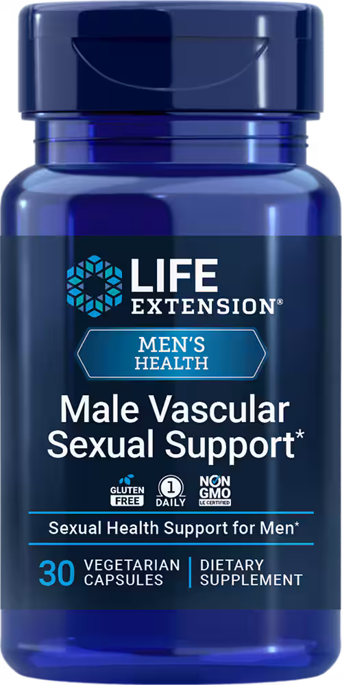 Life Extension Male Vascular Sexual Support Black Ginger 100mg 30 Vegetarian Capsules 남성 건강 보충제