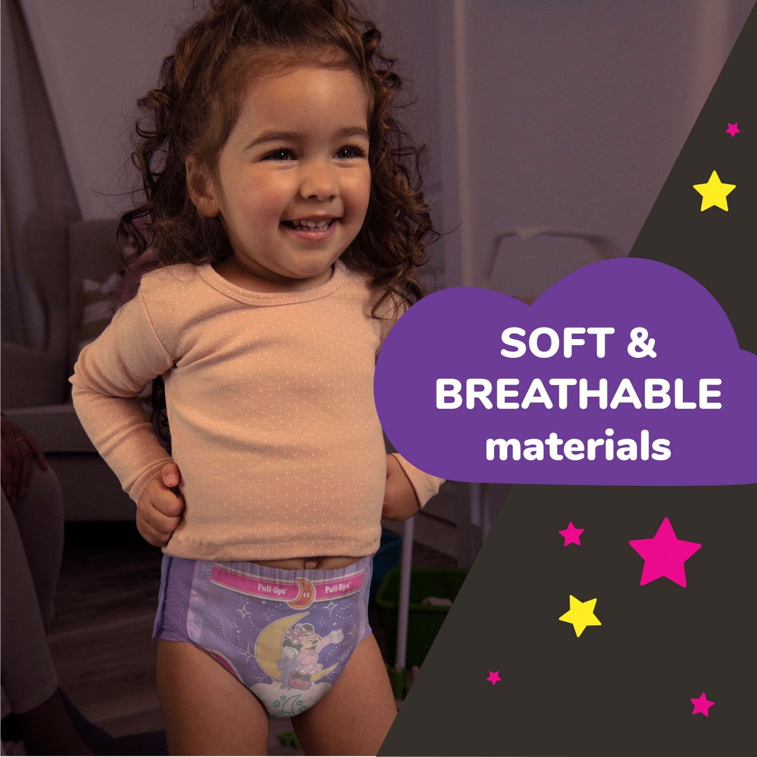 女の子用プルアップ夜間トイレトレーニングパンツ、サイズ2T～4T