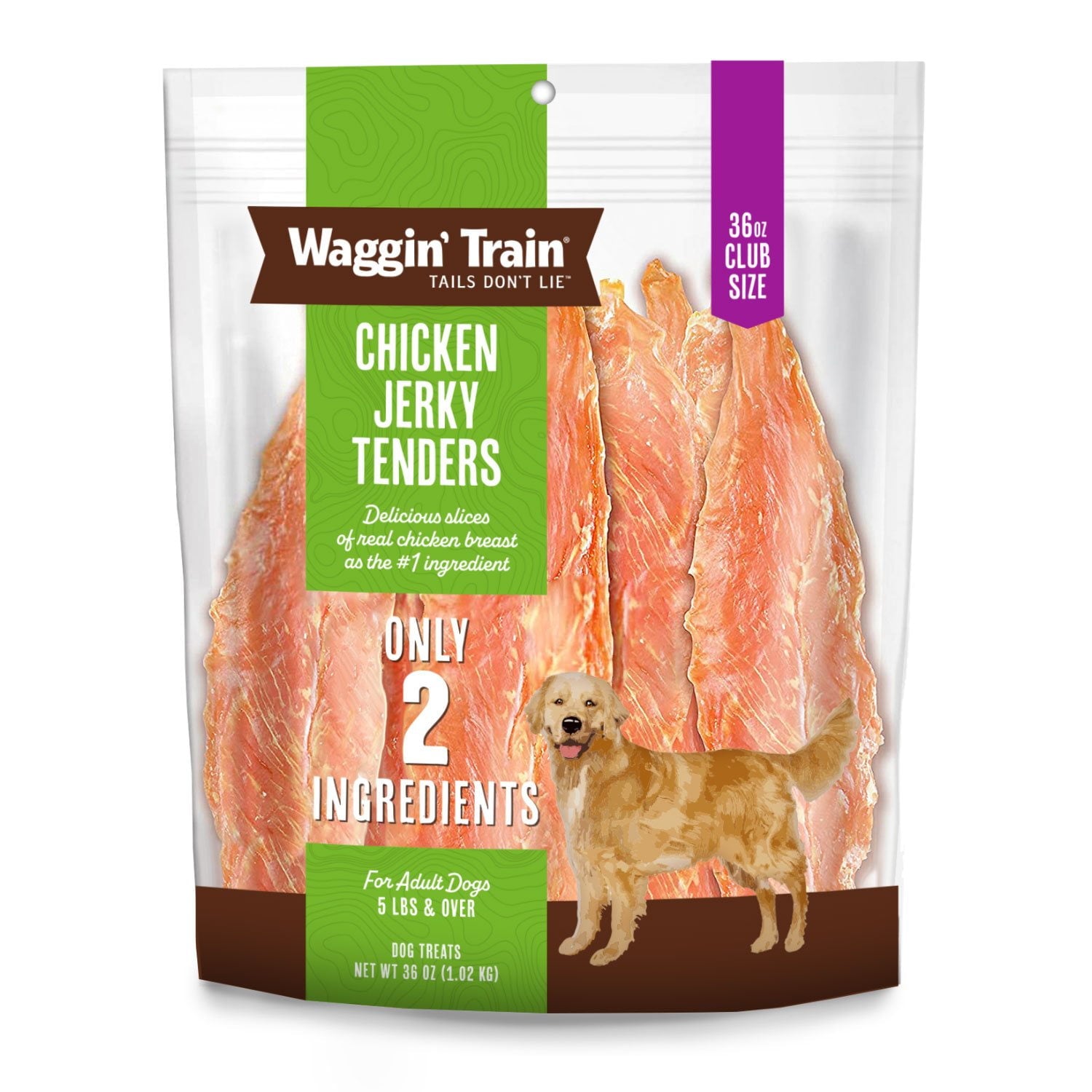 Waggin Train チキンジャーキー ドッグトリーツ、36 オンス。