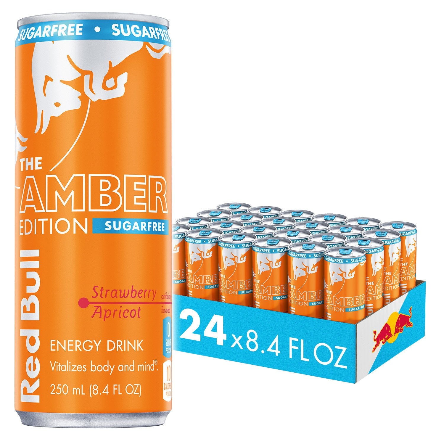 레드불 슈가프리 앰버 에디션 8.4 fl. oz × 24 – 트로피컬 감귤 풍미