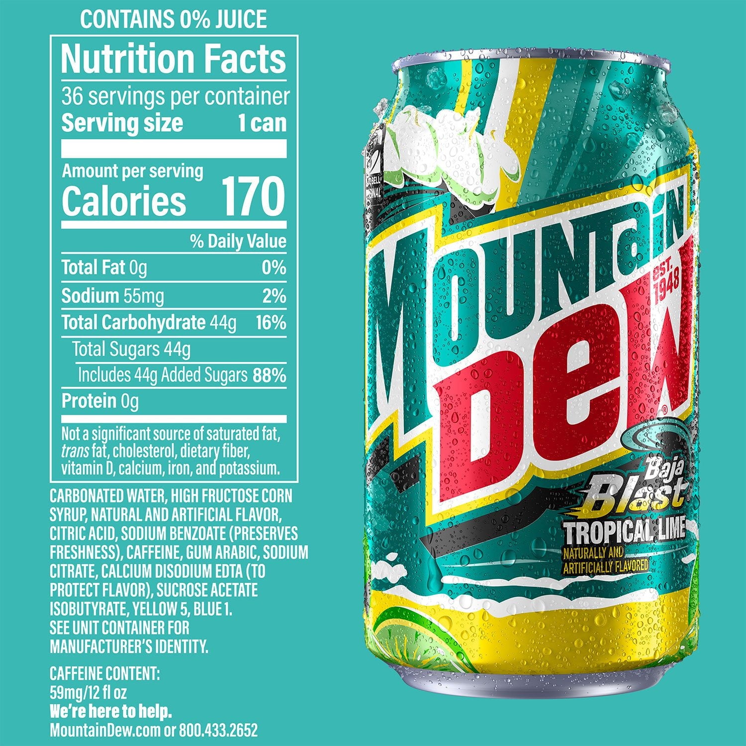 마운틴듀 바하 블라스트, 12fl oz, 36팩