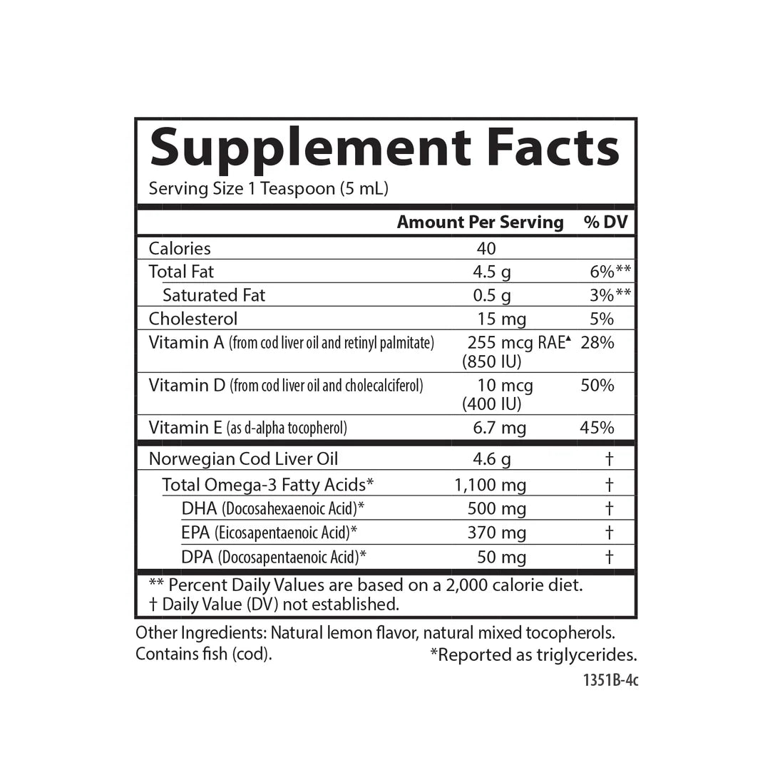 カールソンラボ タラ肝油 1100mg オメガ3 液体