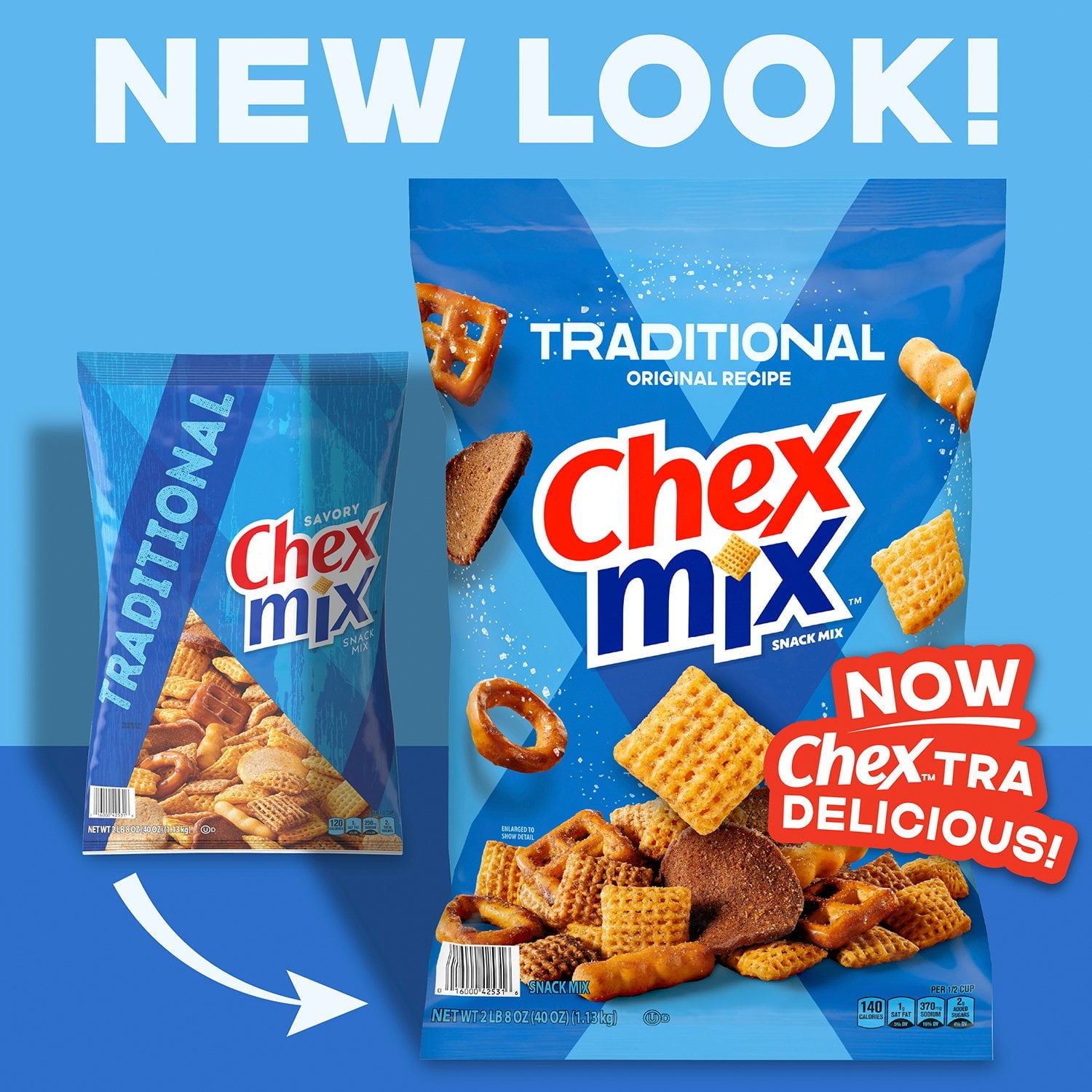 Chex Mix トラディショナル セイボリー スナック ミックス、40 オンス。