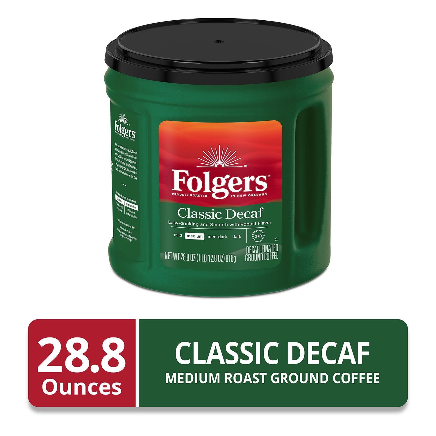 폴저스 디카페 클래식 로스트 28.8 oz – 디카페인데도 풍부한 클래식 맛