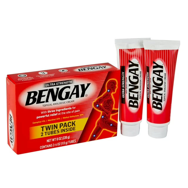 벤게이 울트라 스트렝스 논그리지 통증 완화 크림 8 oz 캠퍼 4% 멘톨 10% 메틸살리실레이트 30% 근육통 관절통 허리통증 제품 이미지