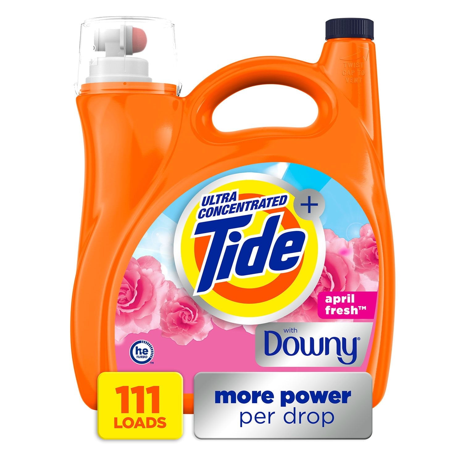 Tide + Downy 液体洗濯洗剤、April Fresh、111 回分、141 液量オンス。