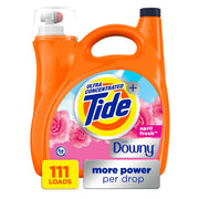Tide + Downy 液体洗濯洗剤、April Fresh、111 回分、141 液量オンス。