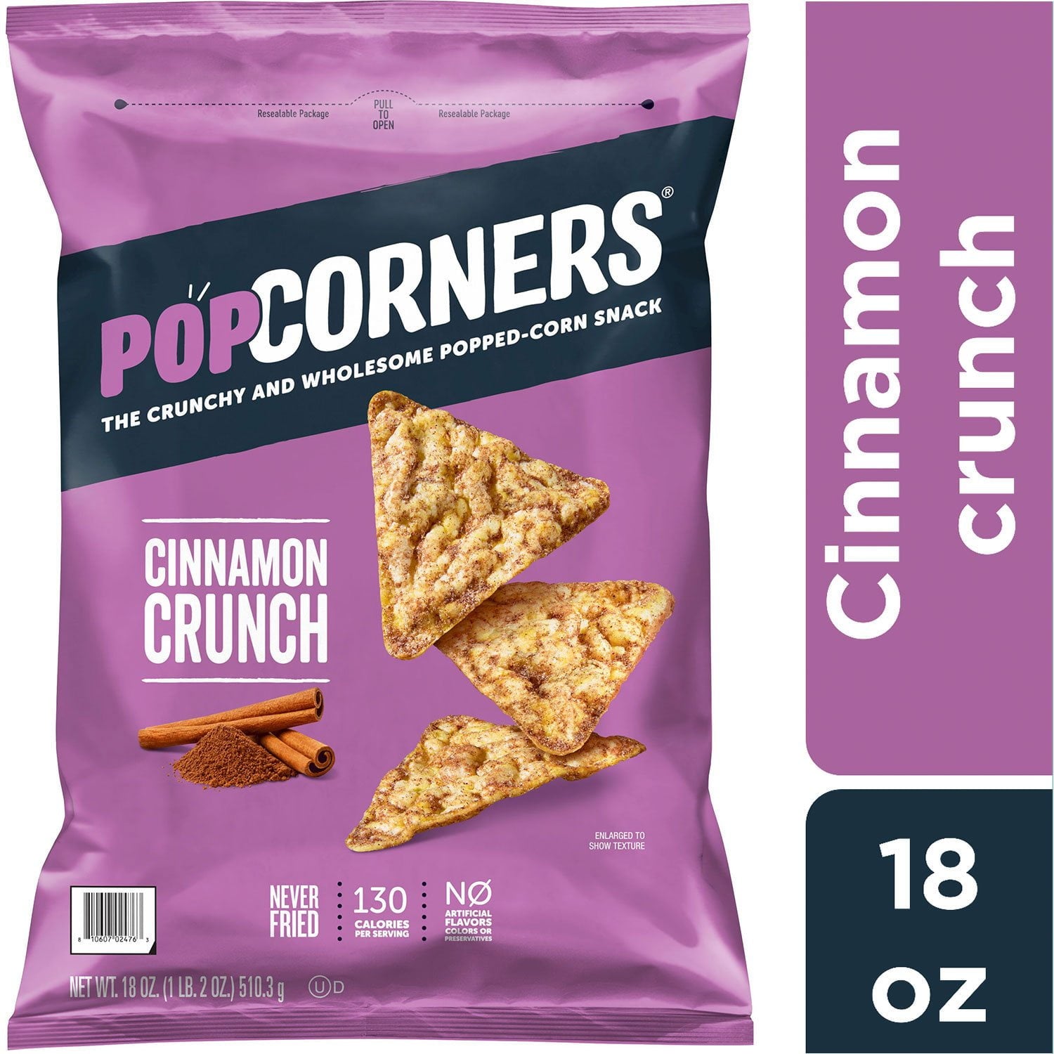 PopCorners シナモンクランチ ポップコーン スナック、18 オンス。