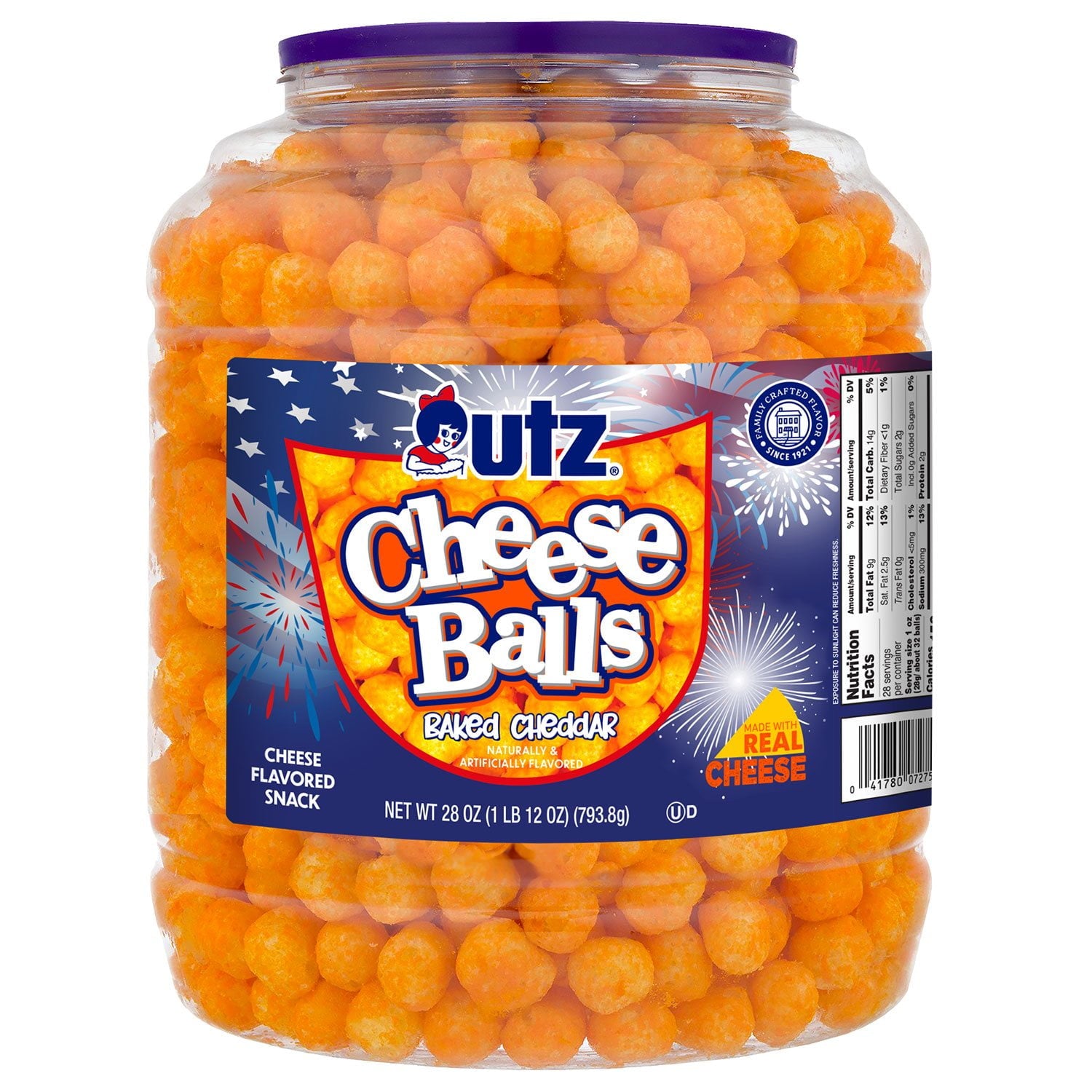 Utz チーズボールバレル、28オンス。