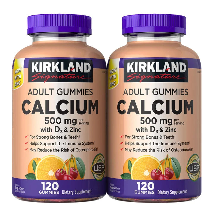 カークランドシグネチャー カルシウム 500mg（ビタミンD3＆亜鉛配合）、大人用グミ 240粒