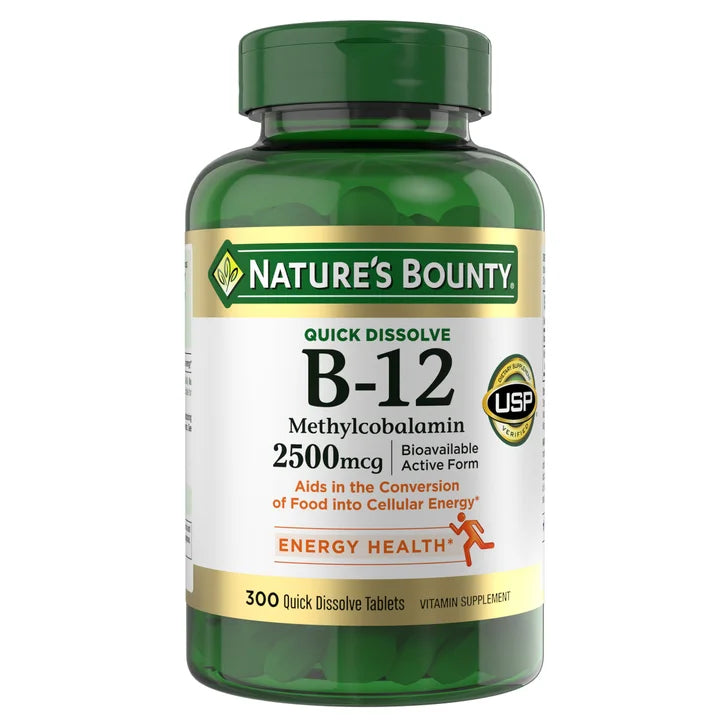 ネイチャーズバウンティ ビタミンB-12 2500mcg、速溶錠300錠
