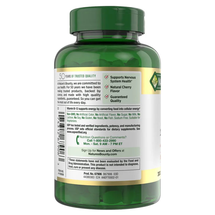 ネイチャーズバウンティ ビタミンB-12 2500mcg、速溶錠300錠