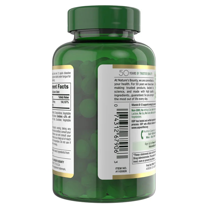 ネイチャーズバウンティ ビタミンB-12 2500mcg、速溶錠300錠