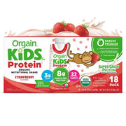 Orgain Kids 8g プロテイン オーガニック栄養シェイク、ストロベリー 8 液量オンス、18 パック