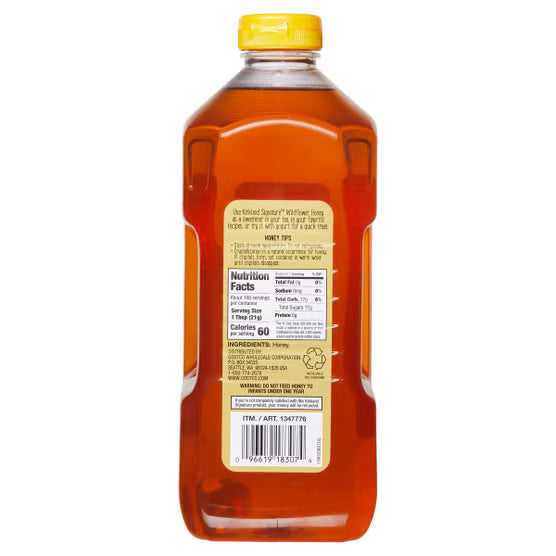 커클랜드 시그니처 와일드 플라워 허니 5 lbs (2.27kg) – 1통 액상 꿀 – 다양한 야생화 꿀을 담아 차, 요리, 베이킹에 두루 활용하기 좋은 대용량 꿀
