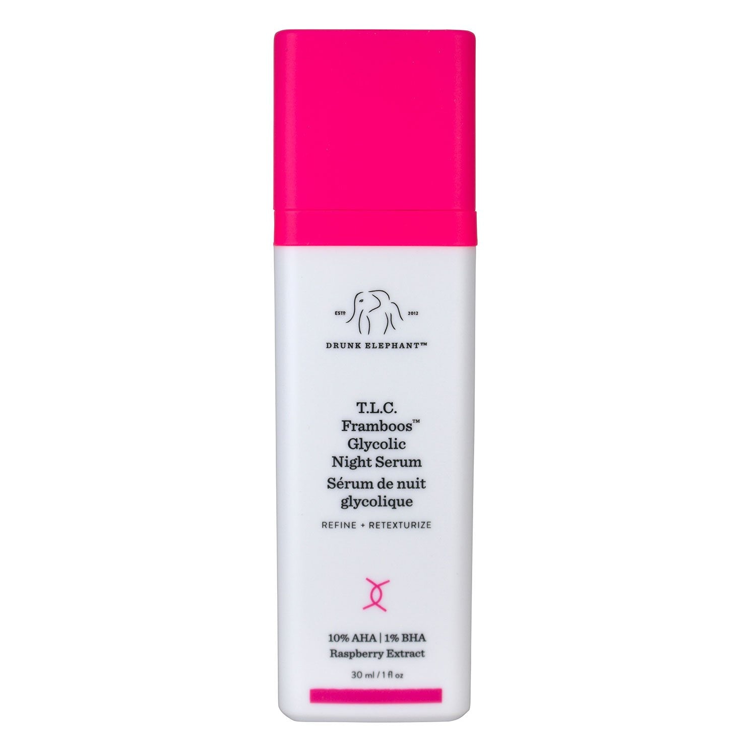 드렁크 엘리펀트 TLC 프람부스 글라이콜릭 나이트 세럼 1 fl. oz – 각질·결 개선