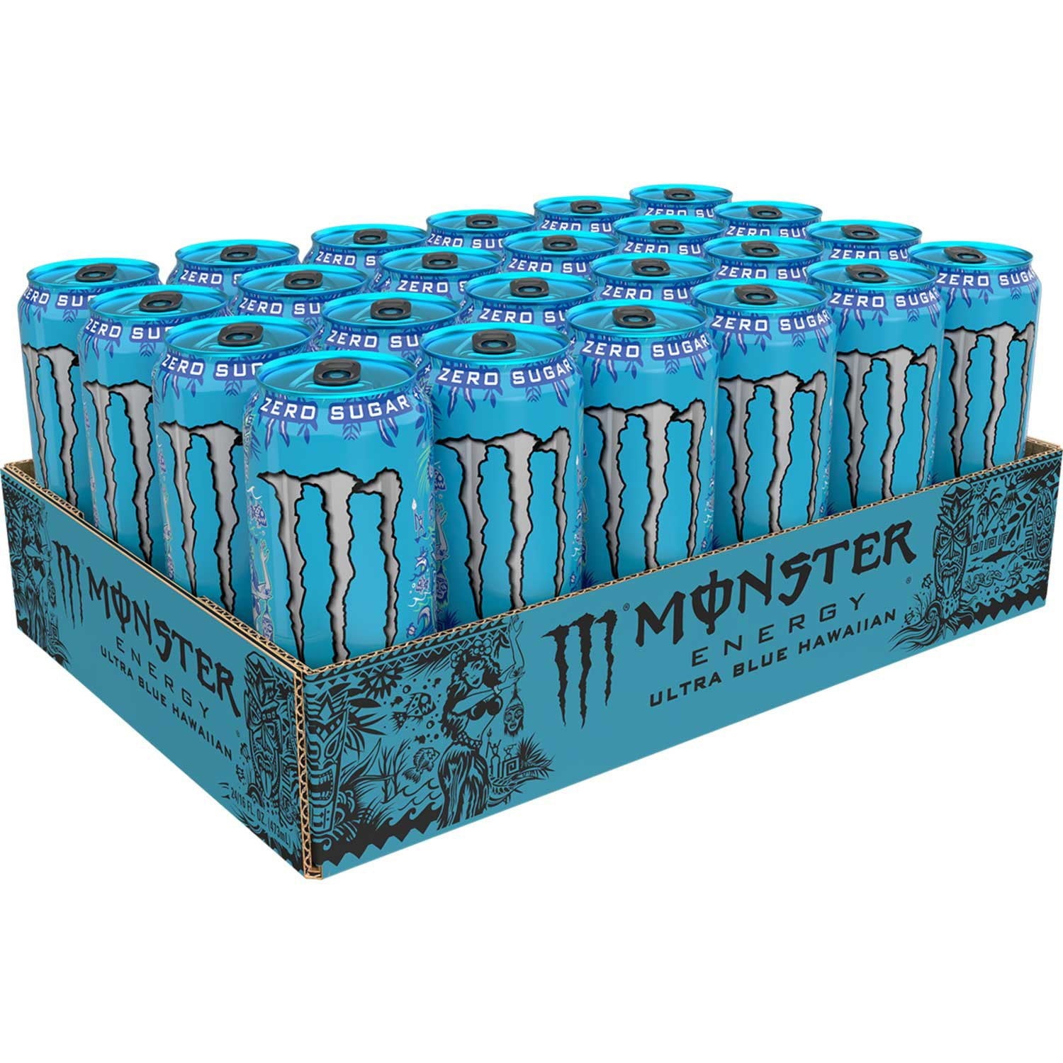 몬스터 울트라 블루 하와이안 16 fl. oz × 24 – 상큼한 블루 시트러스