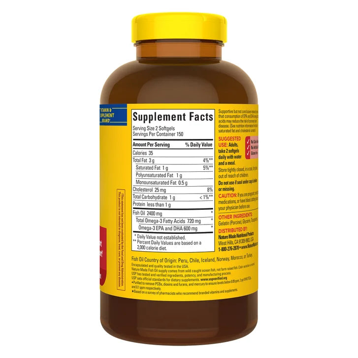 ネイチャーメイド フィッシュオイル 1200 mg、ソフトジェル 300 個