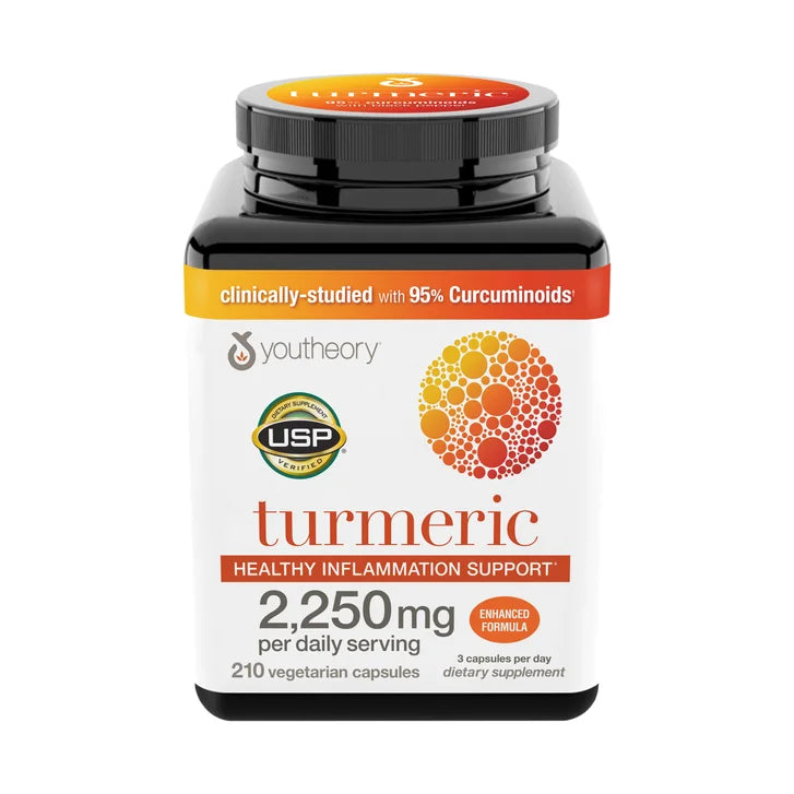 youtheory ウコン ヘルシー炎症サポート 2250 mg、ベジタリアンカプセル 210錠