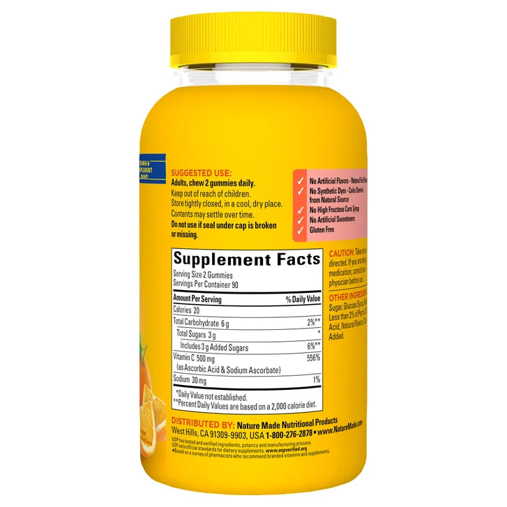 ネイチャーメイド エクストラストレングス ビタミンC 500mg、グミ180個