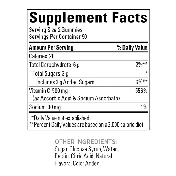 ネイチャーメイド エクストラストレングス ビタミンC 500mg、グミ180個