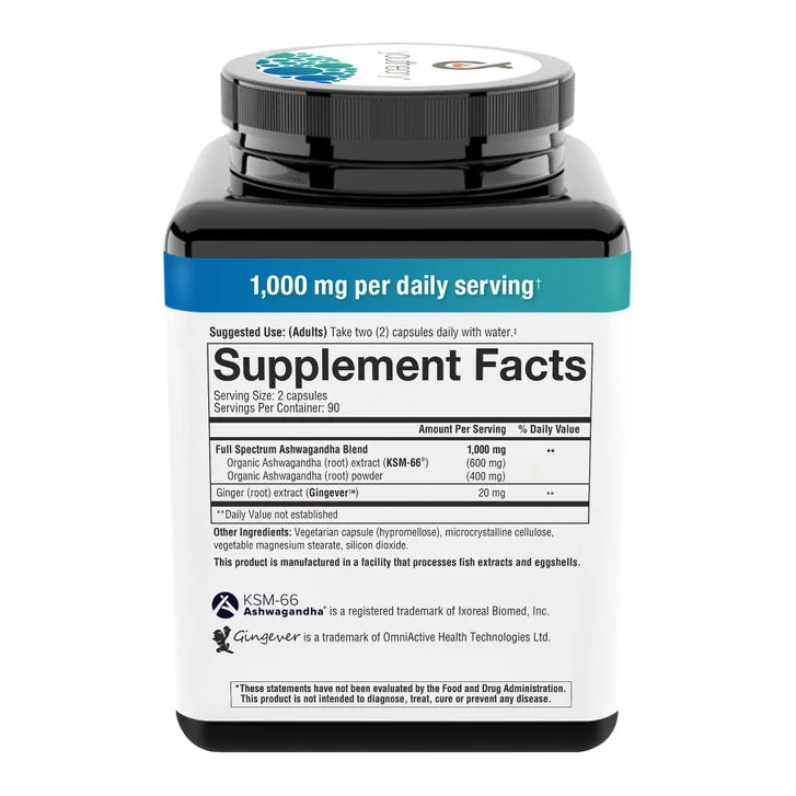 youtheory アシュワガンダ 1000 mg、ベジタリアンカプセル 180 錠