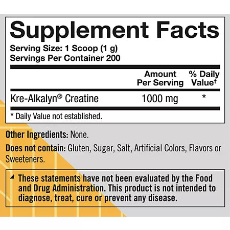 True Athlete Kre-Alkalyn Powder – NSF Certified – Unflavored (7.05 oz./200 Servings)