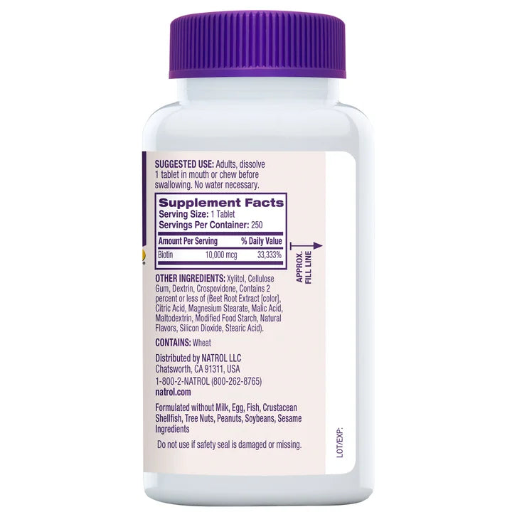 ナトロール ビオチン 10,000 mcg 速溶錠 250錠
