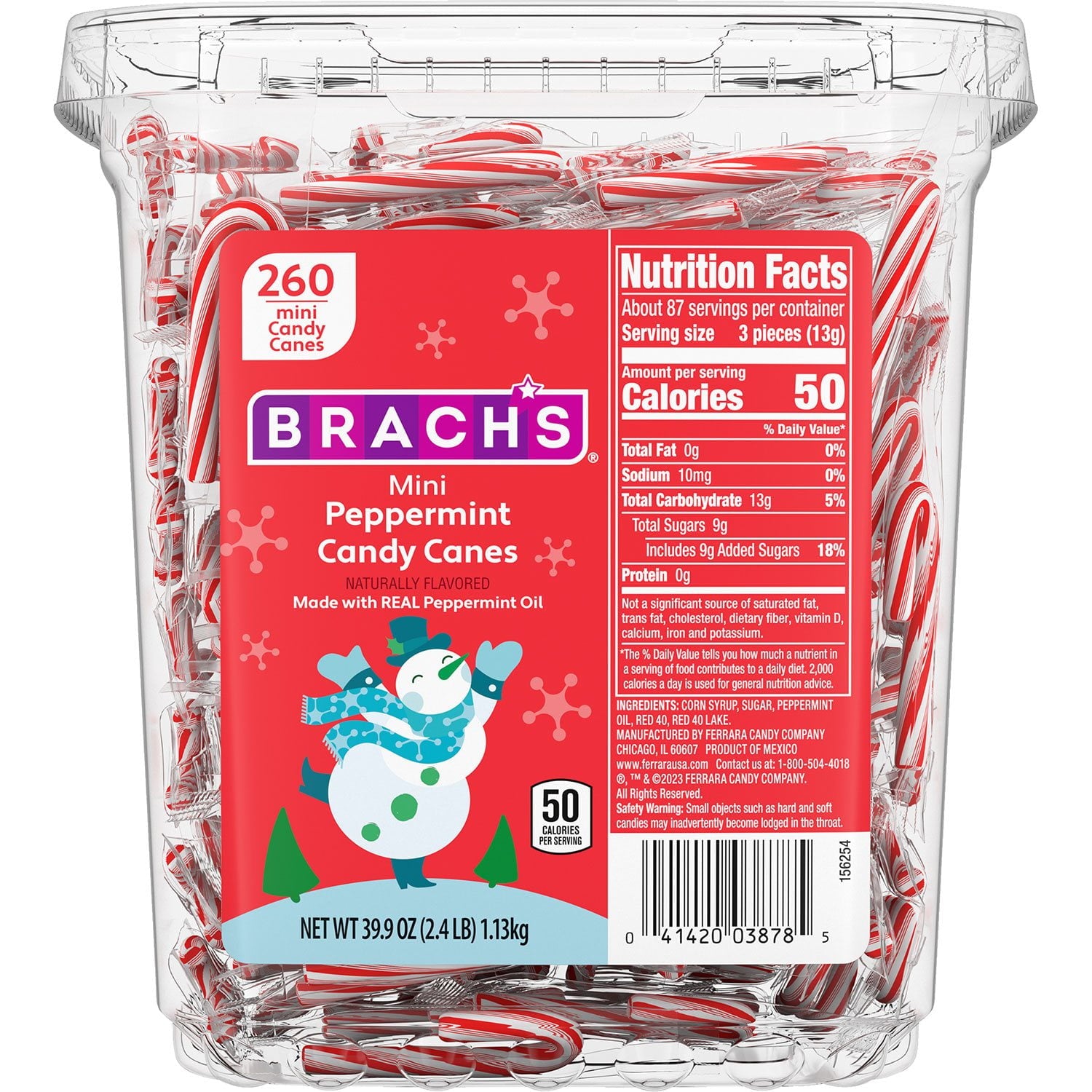 Brach's キャンディケイン、ミニ、260 個入り。