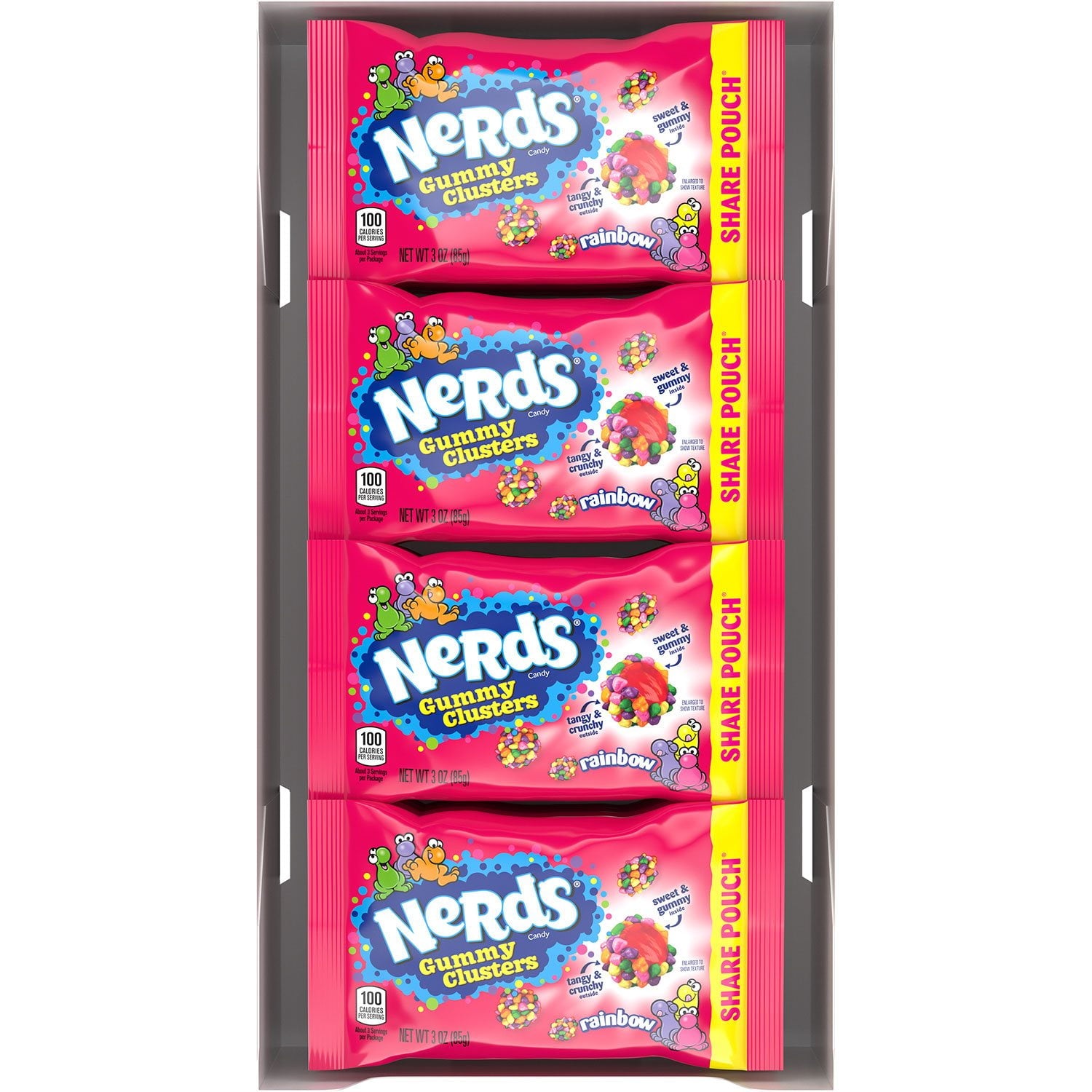 Nerds グミ クラスター キャンディー、シェアサイズ、3 オンス、12 個入り。