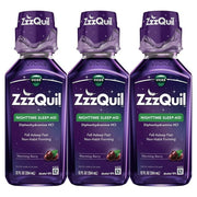 지퀼 ZzzQuil 나이트타임 슬립에이드 베리 맛 액상 12 fl oz 3팩 디펜히드라민 수면 유도제 제품 이미지