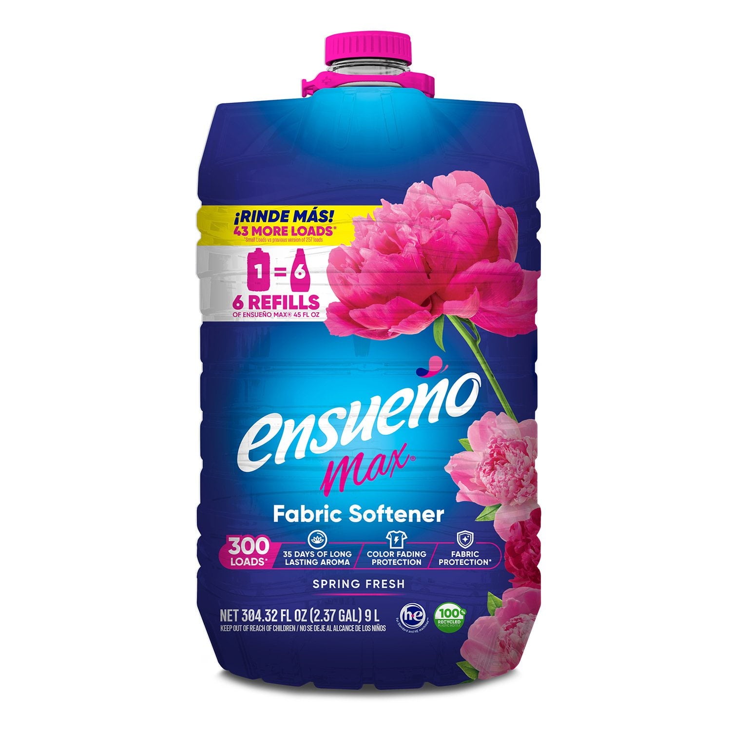 Ensueño Max 液体柔軟剤、春のフレッシュな香り、300 回分、304 液量オンス。