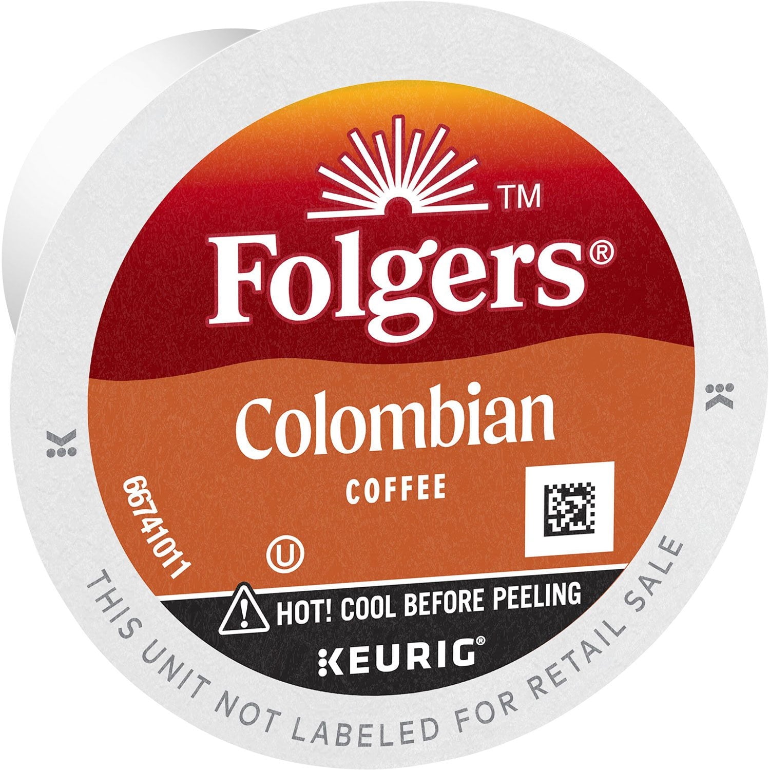 フォルジャーズ ミディアムロースト K-Cup コーヒーポッド、100% コロンビア産、100 個入り。