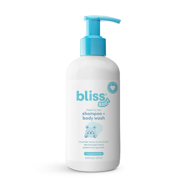 Bliss ベビーバス バンドル、2 in 1 シャンプー + ボディウォッシュ &amp; ローション、8 液量オンス、2 個パック。
