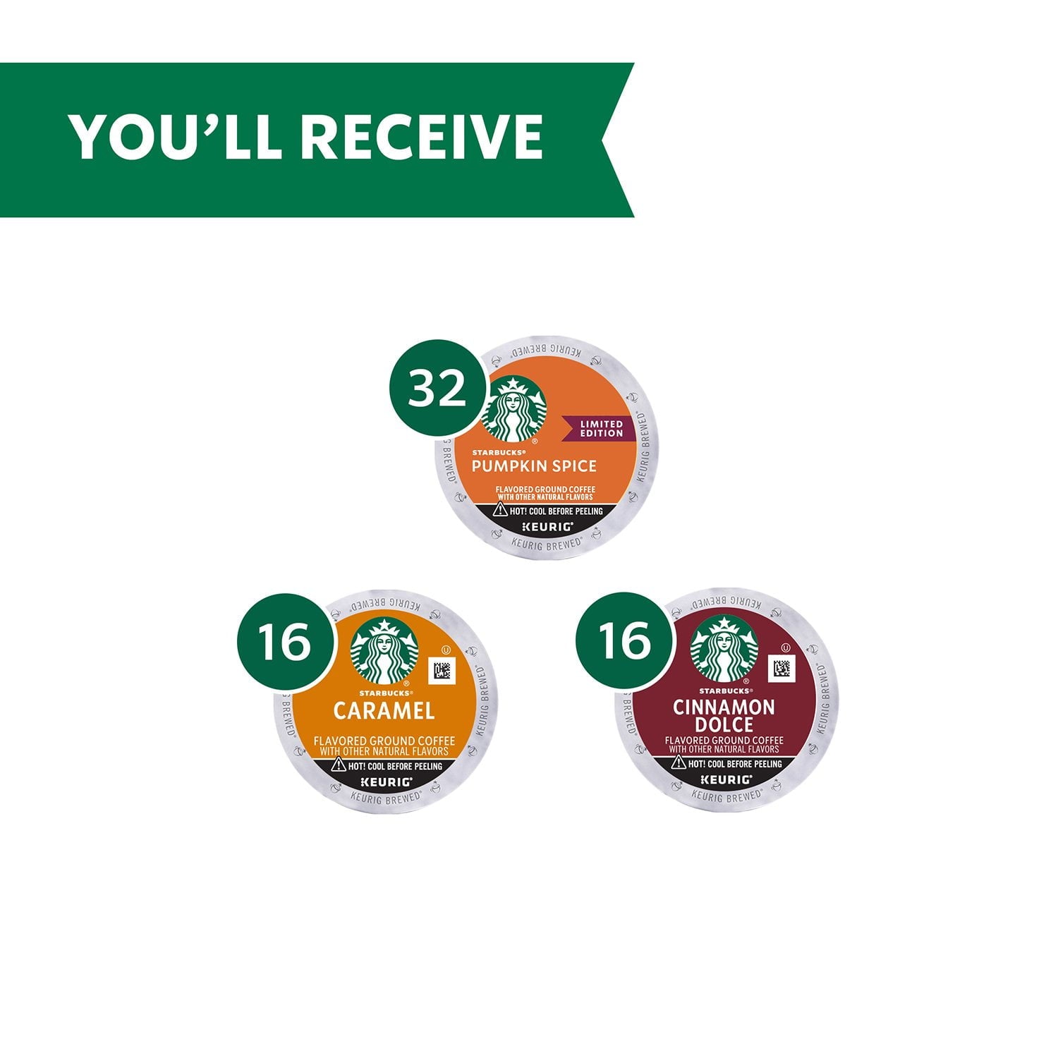 スターバックス K-Cup コーヒーポッド、秋のバラエティパック、64 個入り。