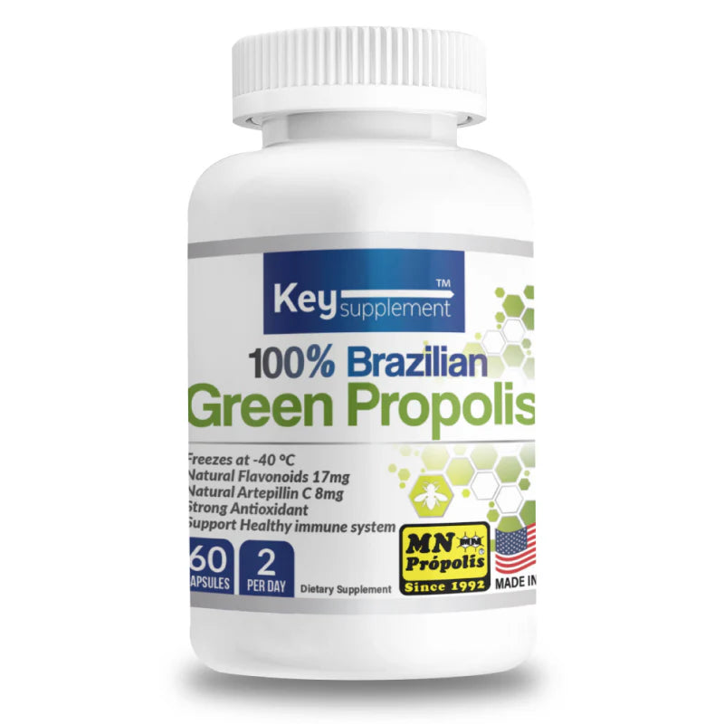 키서플리먼트 100% 브라질 그린 프로폴리스 60캡슐 – 플라보노이드 17mg · 아르테필린C 8mg 함유
