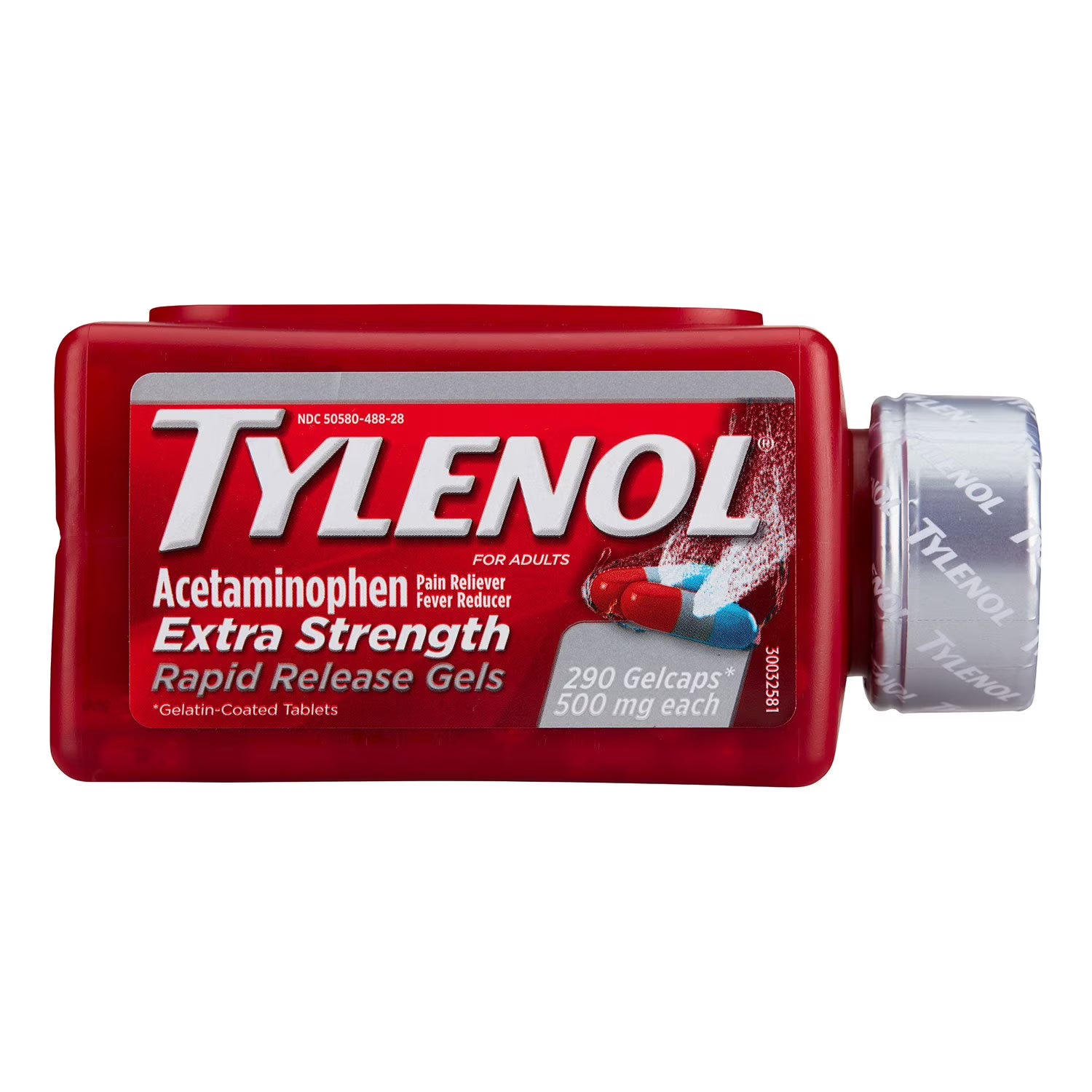 타이레놀 엑스트라 스트렝스 래피드 릴리즈 젤캡 아세트아미노펜 500mg 290정 – 빠른 진통 · 두통 · 근육통 · 허리통증 · 치통 · 해열
