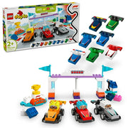 LEGO DUPLO タウン F1 チーム レースカー &amp; ドライバー 組み立ておもちゃ、70 個。