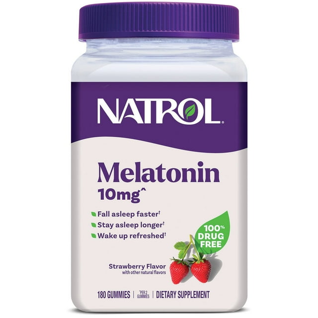 나트롤 슬립 멜라토닌 구미 10mg 180개입 딸기 맛 고함량 수면 리듬 편안한 숙면 보조 제품 이미지