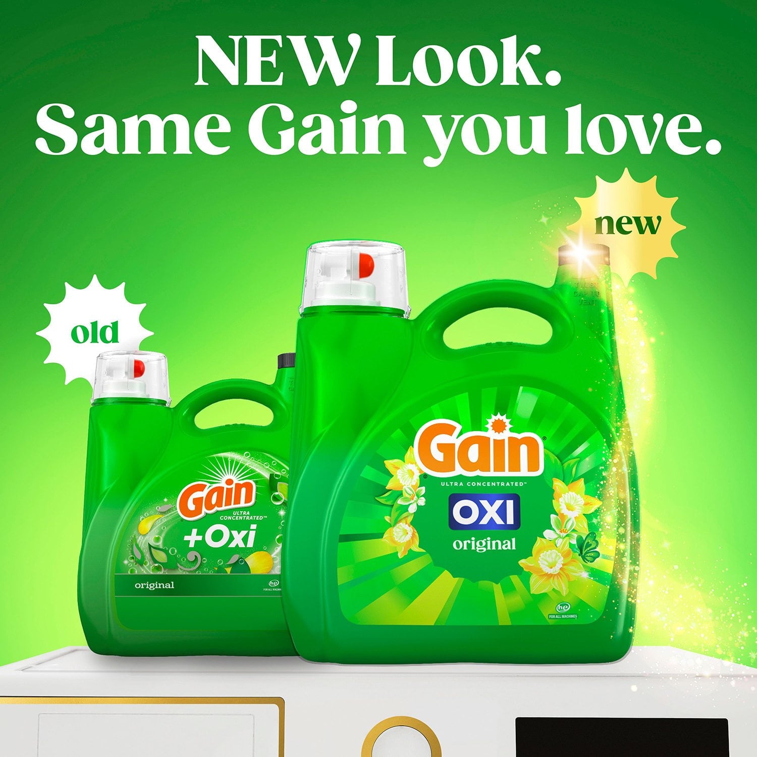 Gain + Oxi 液体洗濯洗剤、オリジナル、159 回分、170 液量オンス。