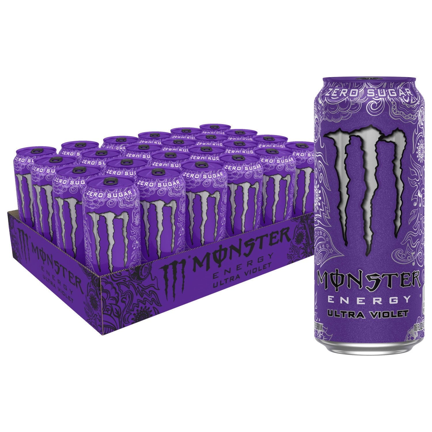 몬스터 울트라 바이올렛 무설탕 에너지 16 fl. oz × 24 – 포도 계열 풍미