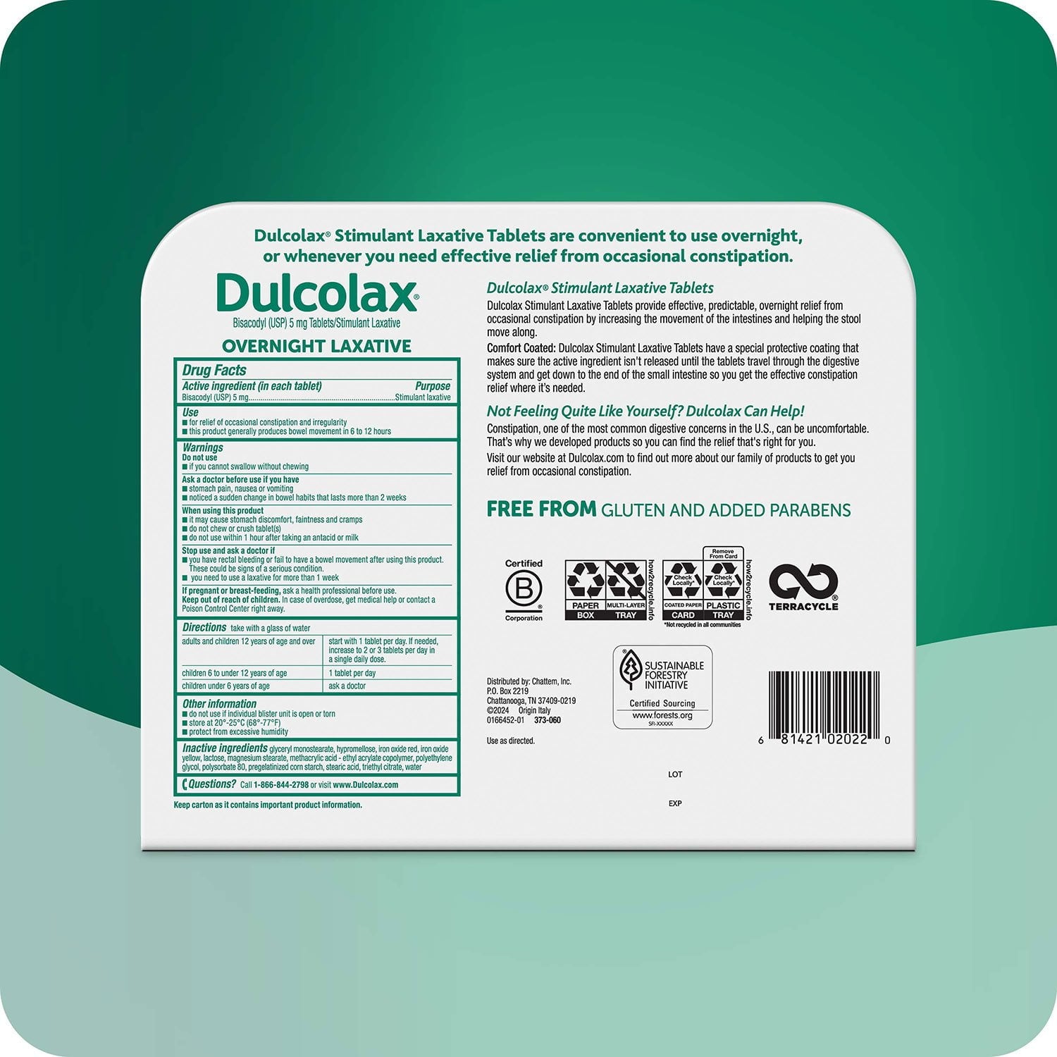 Dulcolax コンフォートコーティング下剤錠、200 錠。