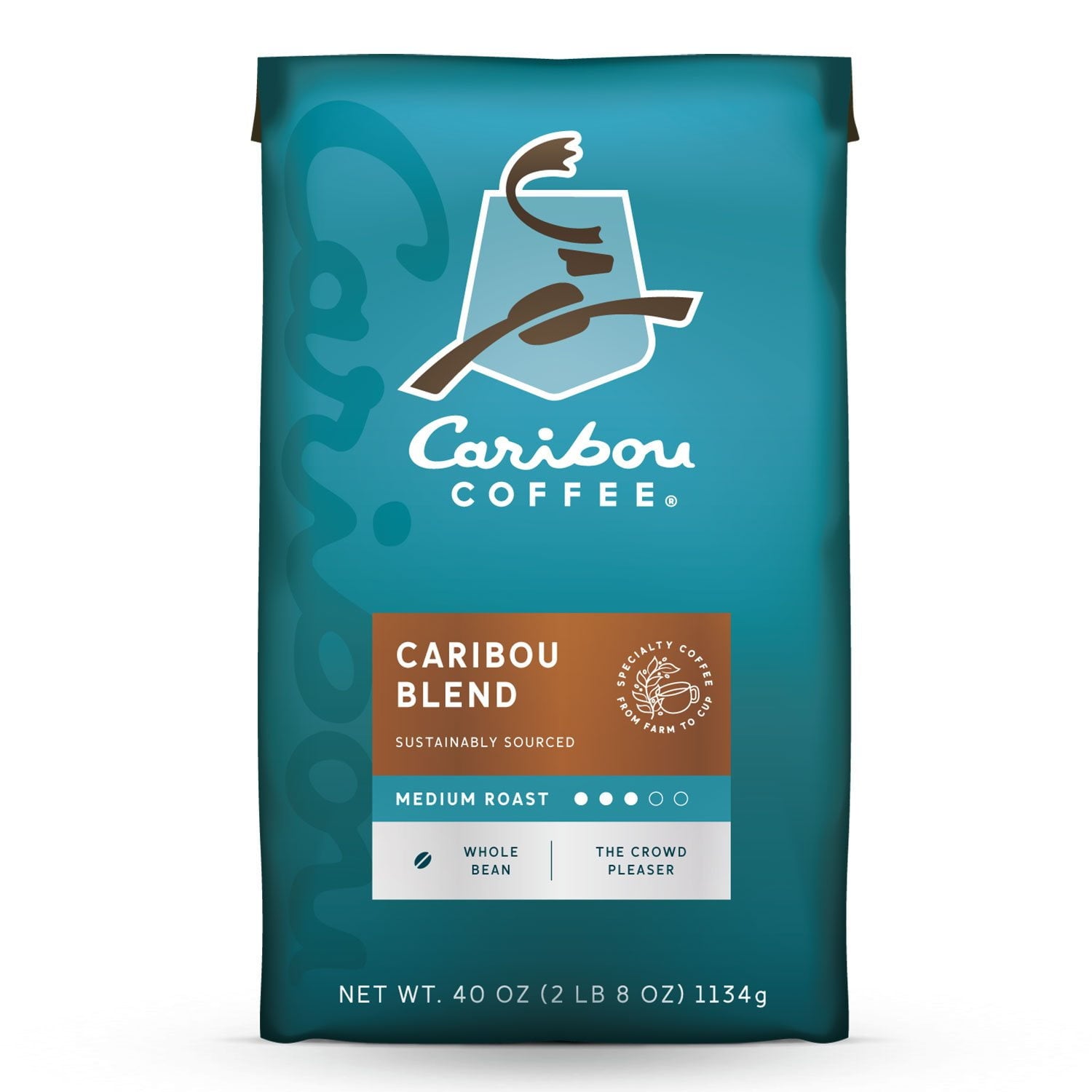カリブーコーヒー豆、カリブーブレンド、40 オンス。