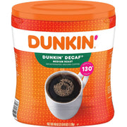ダンキンのカフェインレス ミディアムロースト 挽きコーヒー、40 オンス。