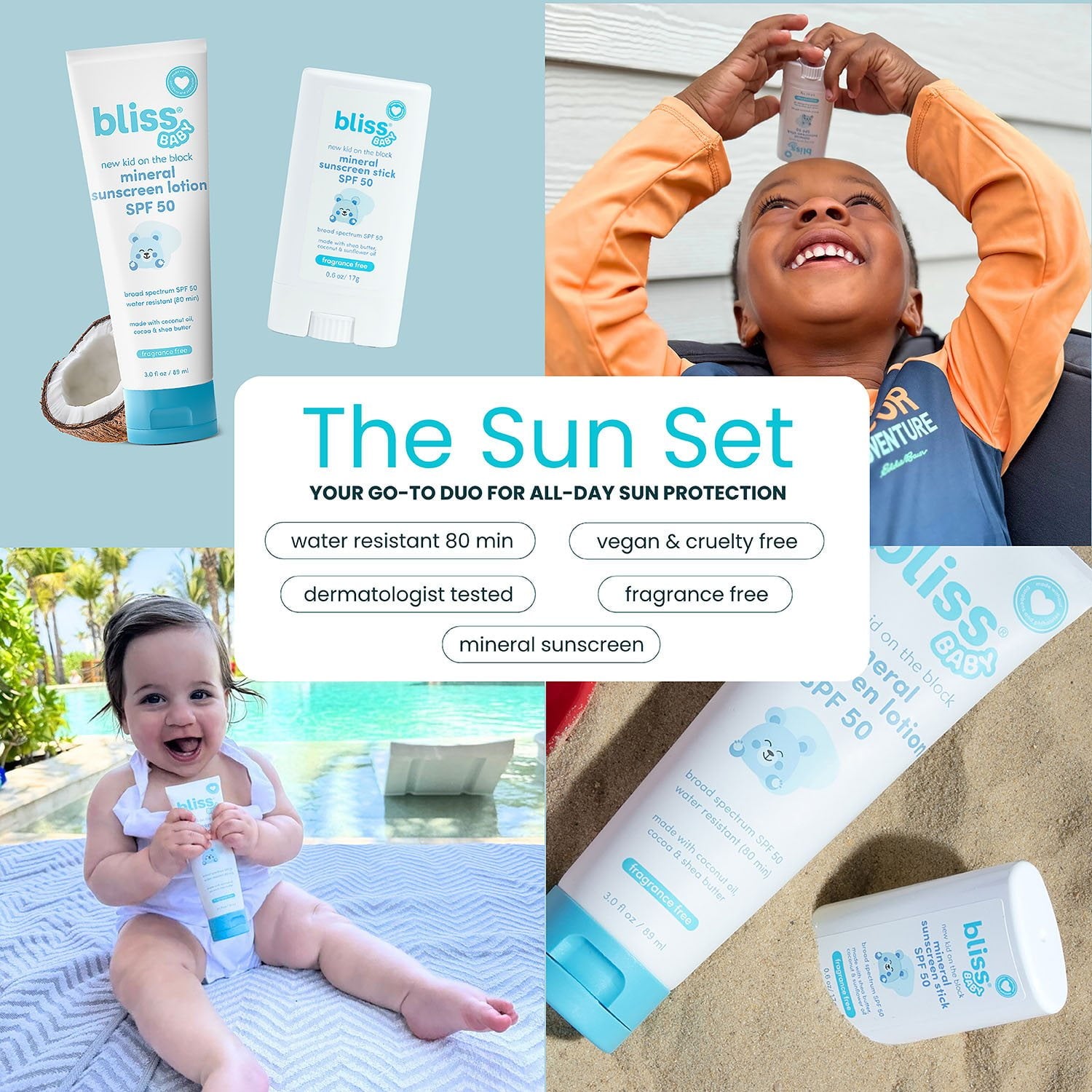 ブリス ベビー ミネラルローション＆スティック SPF50 日焼け止めセット